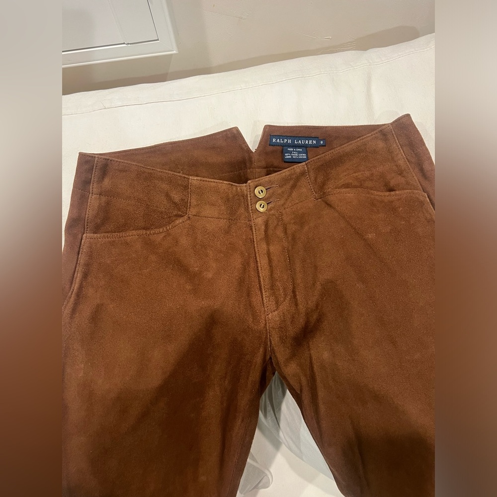 Ralph Lauren Vintage 100% Suede Leather Pants Size 8